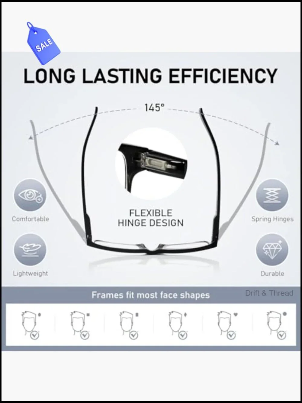 5 Pairs Spring Hinge Reading Glasses for Men Women Readers